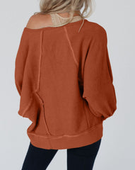 Exposed Seam Dolman Sleeve Top