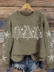 Christmas Print Knit Pullover Sweater