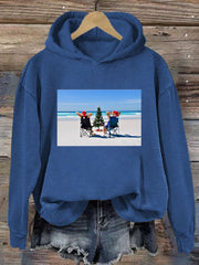 Christmas printed hooded sweatshirt