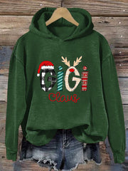 Casual Gigi Claus Printed Long Sleeve Sweatshirt
