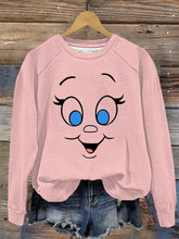 Christmas Cartoon Cindy Lou Who Face Print Sweatshirt