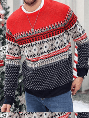 Christmas Pattern Color Block Sweater