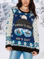 Light-Up Snows Out Ho's Out Christmas Sweater