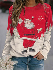 Christmas Print Long Sleeve Sweatshirt