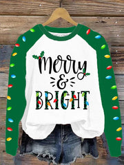 Christmas Merry & Bright Lantern Print Sweatshirt