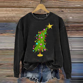 Christmas Tree Print Crew Neck Sweatshirt