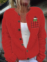 Christmas Green Monster Knit Cardigan