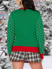 Women Christmas Print Casual Round Neck Sweater