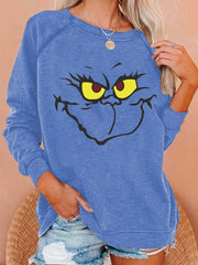 Merry Christmas Cartoon Fun Print Sweatshirt