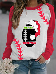 Football Christmas Print Sweatshirt