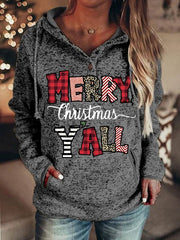 Christmas Print Long Sleeve Hoodie
