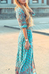 Boho Style Printed Maxi Dress