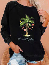 Hawaiian Christmas 'warmestwishes' print sweatshirt