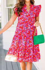 Floral Tiered Ruffled Dress