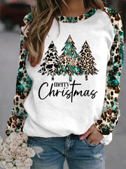 Ethnic Christmas Tree Print Sweatshirt