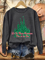 It's the Most Wonderful Time of the Year Glitter Christmas Print Casual Sweatshirt