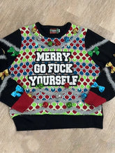 “Merry Go F.... Yourselfâ€?light up Casual Knitted Christmas Sweater
