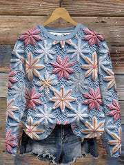 Christmas Snowflake Print Sweatshirt