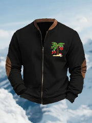 Retro Palm Tree Christmas Print Outerwear