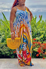 Allover Print Pocket Design Cami Maxi Dress