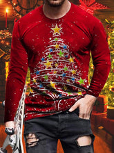 Christmas Print Crew Neck Long Sleeve T-Shirt