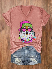 Shiny Santa Print T-Shirt