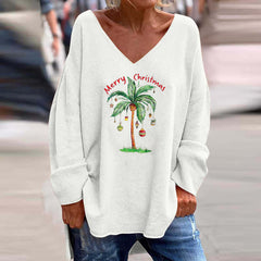 Women's Christmas Casual V-Neck Top
