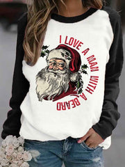 Merry Christmas Print Casual Sweatshirt