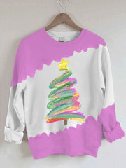 Oil Painting Christmas Tree Sweatshirt