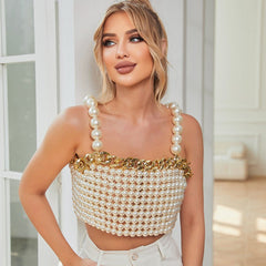 Beaded Pearl Crop Top