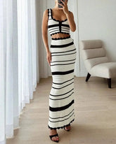 Bohemian Knit Maxi Skirt Set