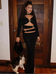 Butterfly Pins Maxi Dress