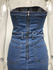 Strapless Denim Dress
