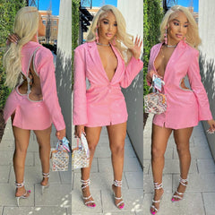 Cherry On Top Backless Diamond Blazer