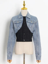 Colorblock Denim Top