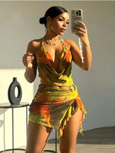 Colorful Mesh Mini Dress