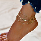 Crystal Anklet Set 3Pcs Set