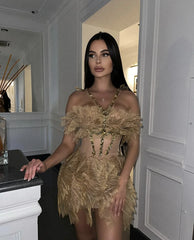 Crystal Swan Mini Dress