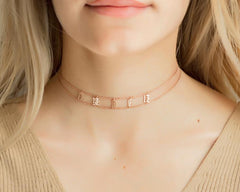 Custom Name Chocker Necklace Personalized Initials Letters