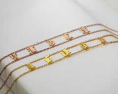 Custom Name Chocker Necklace Personalized Initials Letters