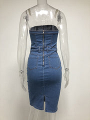 Strapless Denim Dress