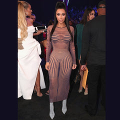 Debbie Sheer Mesh Maxi Dress