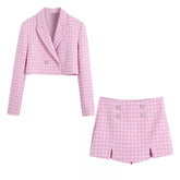 Elegant Tweed Skort Set