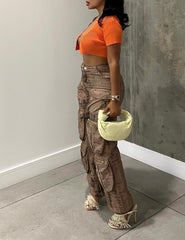 Fancy Multi Pocket Cargo Jeans