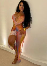 Fantasy Mesh Gradient Dress