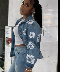 Floral Print Denim Jackets