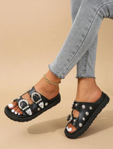 Black South Beach Buckle Sandals