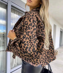 Wild One Leopard Print Denim Jacket