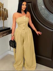 Old Money Button Down Jumpsuit