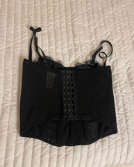 For Your Eyes Only Black Lace Corset Top